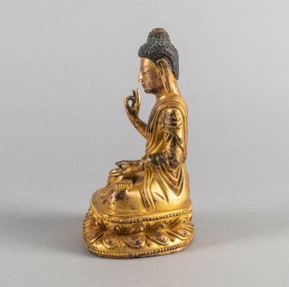 19th Chinese Antique Sino Tibetan Gilt Bronze Buddha 4