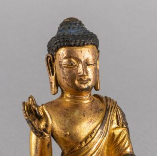 19th Chinese Antique Sino Tibetan Gilt Bronze Buddha 6