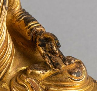 19th Chinese Antique Sino Tibetan Gilt Bronze Buddha 7