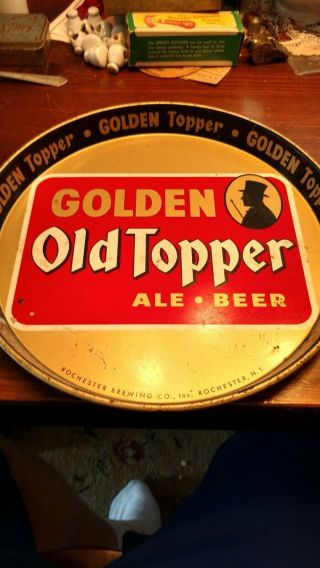 Vintage Beer Tray.  Rochester Brewing Co Old Topper Rochester Ny.