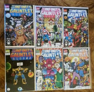 Infinity Gauntlet 1 - 6 Full Series Vf/nm 1st Print Thanos Avengers: Endgame