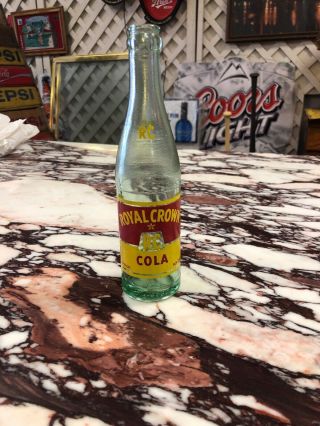 Vintage Rc Royal Crown Cola 10 Oz Glass Bottle Huntington Wv