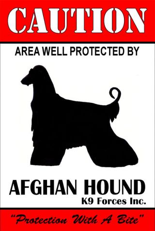 Protected By Afghan Hound K9 Forces Inc.  8x12 Inch Aluminum Sign