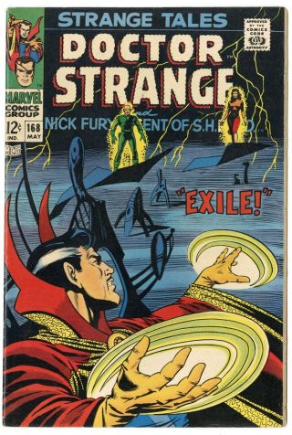 Strange Tales 168 Vf/nm 9.  0 White Pages Nick Fury Dr.  Strange Marvel 1968