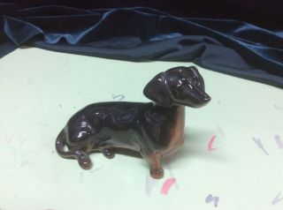 Beswick England Dachshund Porcelain Dog Figurine Black And Tan