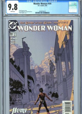 Wonder Woman 191 Cgc 9.  8 White Pages Adam Hughes Cover Dc Comics 2003
