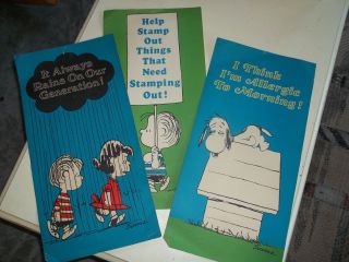3 Antique Paper United Feature Syndicate Peanuts Snoopy C Brown Lucy Posters