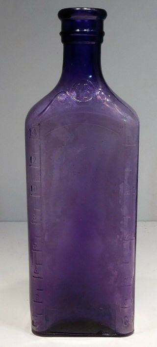 C1900 Large 9 In.  Purple - Amethyst Medicine Bottle - Sanitized Lyric
