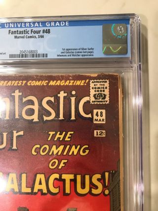 Fantastic Four 48 CGC 3.  5 1st Silver Surfer & Galactus KEY Issue 3