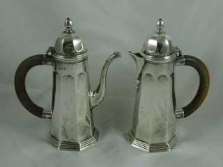 Fine Pair,  Solid Silver Cafe O Lait,  1920,  631gm