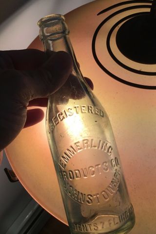Antique Emmerling Beer Bottle Johnstown Pa 7 Ounce Embossed Advertising