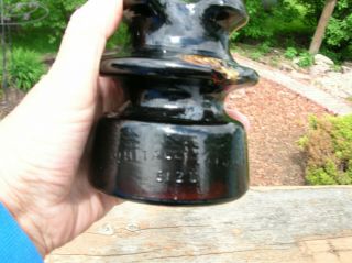 Red Amber Whitall Tatum 512u Rev 2 - 47.  A.  3 1/4 B.  3 7/8 H.  Glass Insulator
