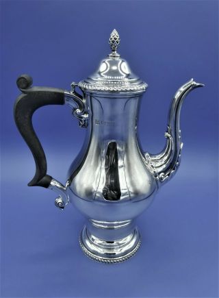 Elegant Solid Silver Coffee Pot Made By Barker Ellis & Co 1972