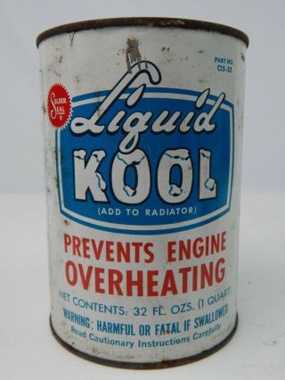 Vintage Solder Seal Liquid Kool Radiator Coolant Full 1 Quart Can Metal Tin