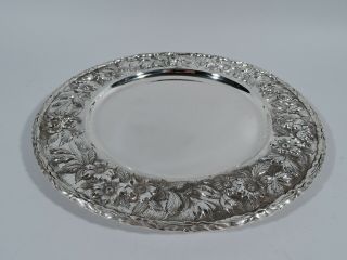 Kirk Plate - 38 - Antique Dinner Charger Repousse - American Sterling Silver