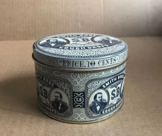 Vintage Bristol Ware ”smith Bros.  Couch Drops” Price 10 Cents Tin Empty Box