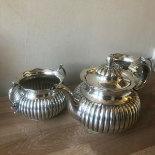 Lovely Theodore B Starr Sterling Silver Teapot Creamer & SugarSet 2