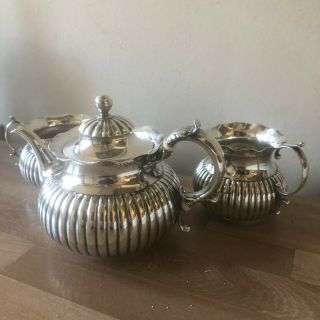 Lovely Theodore B Starr Sterling Silver Teapot Creamer & SugarSet 3