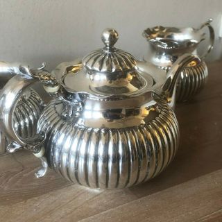 Lovely Theodore B Starr Sterling Silver Teapot Creamer & SugarSet 8