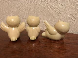 Set of 3 Vintage - Hard Plastic - MINI OWL FIGURINES - Hong Kong Miniatures 2