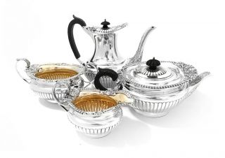 Sterling English Silver Pearce & Sons Matching 4 Piece Tea Service 2.  5kg