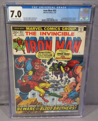Iron Man 55 (thanos,  Starfox & Drax 1st App) Cgc 7.  0 Marvel Comics 1973 Cbcs