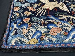 Antique Early 19th C.  Qing Dynasty Chinese Silk Embroidery Rank Badge Of Bird 7