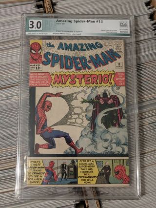 Spider - Man 13 Pgx 3.  0 Not Cgc White Pages Origin Story 1st Mysterio Ever