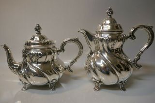 4 Piece - Antique German 830 Fine Silver Tea Set by M.  H.  Wilkens & Sohne 2