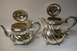 4 Piece - Antique German 830 Fine Silver Tea Set by M.  H.  Wilkens & Sohne 3