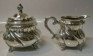 4 Piece - Antique German 830 Fine Silver Tea Set by M.  H.  Wilkens & Sohne 4