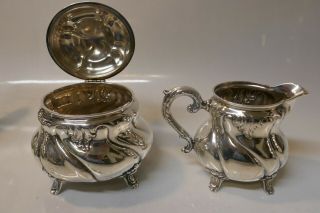 4 Piece - Antique German 830 Fine Silver Tea Set by M.  H.  Wilkens & Sohne 5