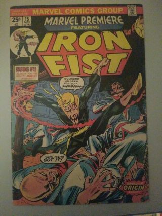Marvel Premiere 15 (may 1974,  Marvel) First Appearance Iron Fist With Mvs