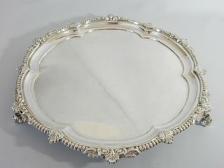 Antique Art Deco 1921 Heavy Sterling Solid Silver Tray Salver Plate Mappin Webb