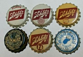 6 Diff - Schlitz Cork Beer Bottle Caps - 10