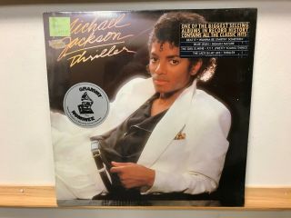 Michael Jackson Thriller Lp Record Orig.  1982 Press Hype Sticker Qe 38112
