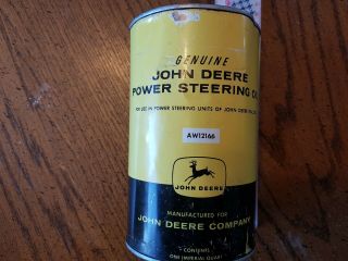 Vintage John Deere Aw12166 Imp Quart Oil Tin Can 4 Leg A B D H G R M 60 720 830
