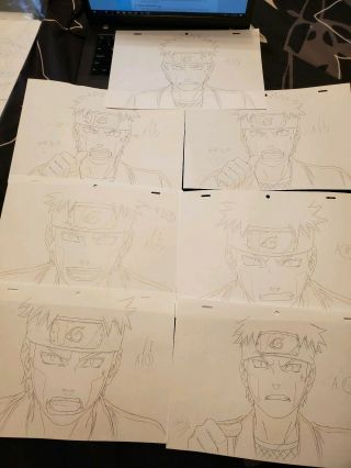 Naruto Japanese Anime Production Genga (not Cel) Kiba 12 Pages