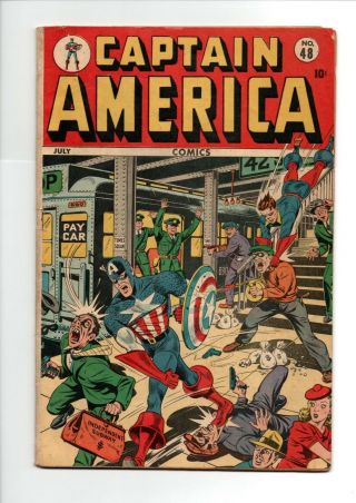Captain America Timely Comics 48 July 1945 Bucky Human Torch Good Or Better