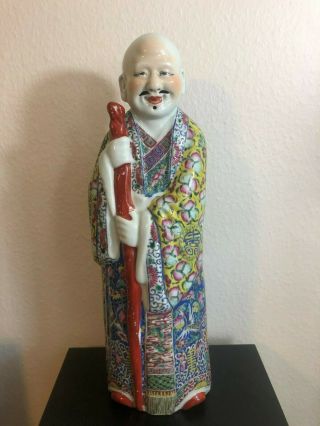 Large Rare Antique Chinese Porcelain Republic Figure Of Immortal