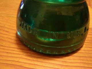 Vintage Aqua Blue Glass Insulator Hemingray No.  42 MADE IN U.  S.  A 3
