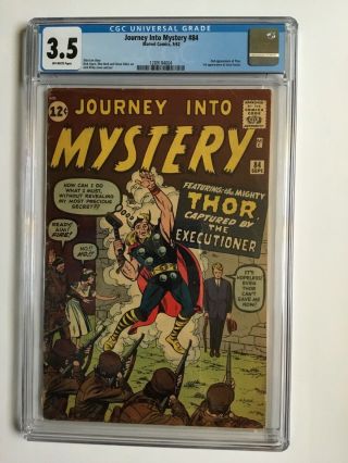 Journey Into Mystery 84 Cgc 3.  5 2nd Thor 1st Jane Foster Appearance