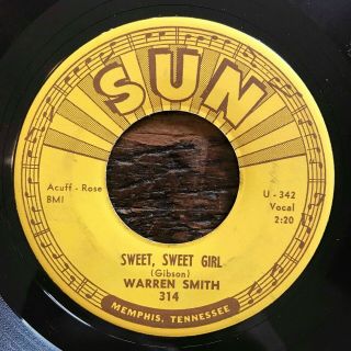 Rockabilly 45 Warren Smith Sweet Sweet Girl Sun Hear