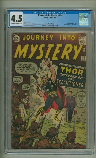 Journey Into Mystery 84 (cgc 4.  5) Ow/w Pgs; 2nd App.  Thor; Kirby; 1962 (c 24419)