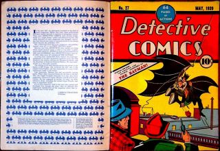 Famous First Edition C - 28 (1974) REPRINTS Detective Comics 27 1st Batman 1939 2