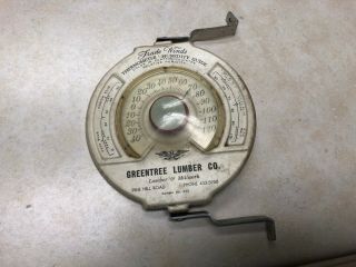 Vintage Greentree Lumber Advertising Thermometer - 5 "