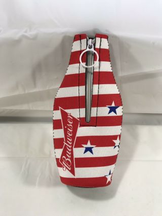 Budweiser Bottle Cooler Coozie Koozie Usa Zipper Bottle Insulator Stars Stripes