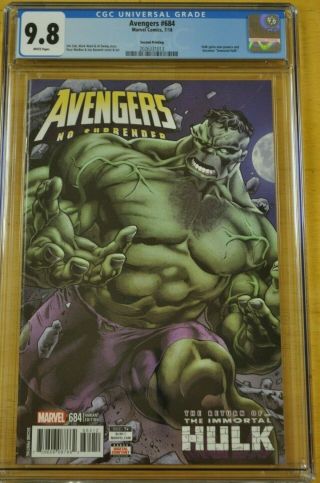 Avengers 684 Cgc 9.  8 Nm/m 1st Appearance Of Immortal Hulk 2nd Printing Variant