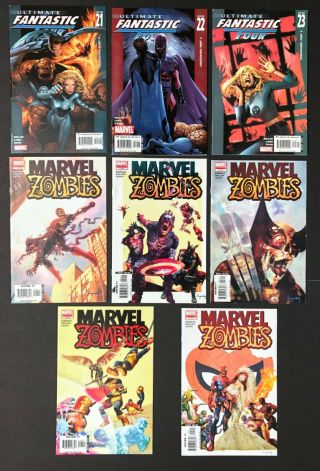 Ultimate Fantastic Four 21 - 23,  Marvel Zombies 1 - 5 (marvel 2005) Near Flawless