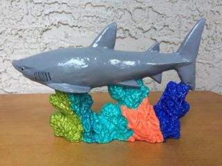 Shark Figure HAND PAINTED Swimming In Coral Ocean 4
